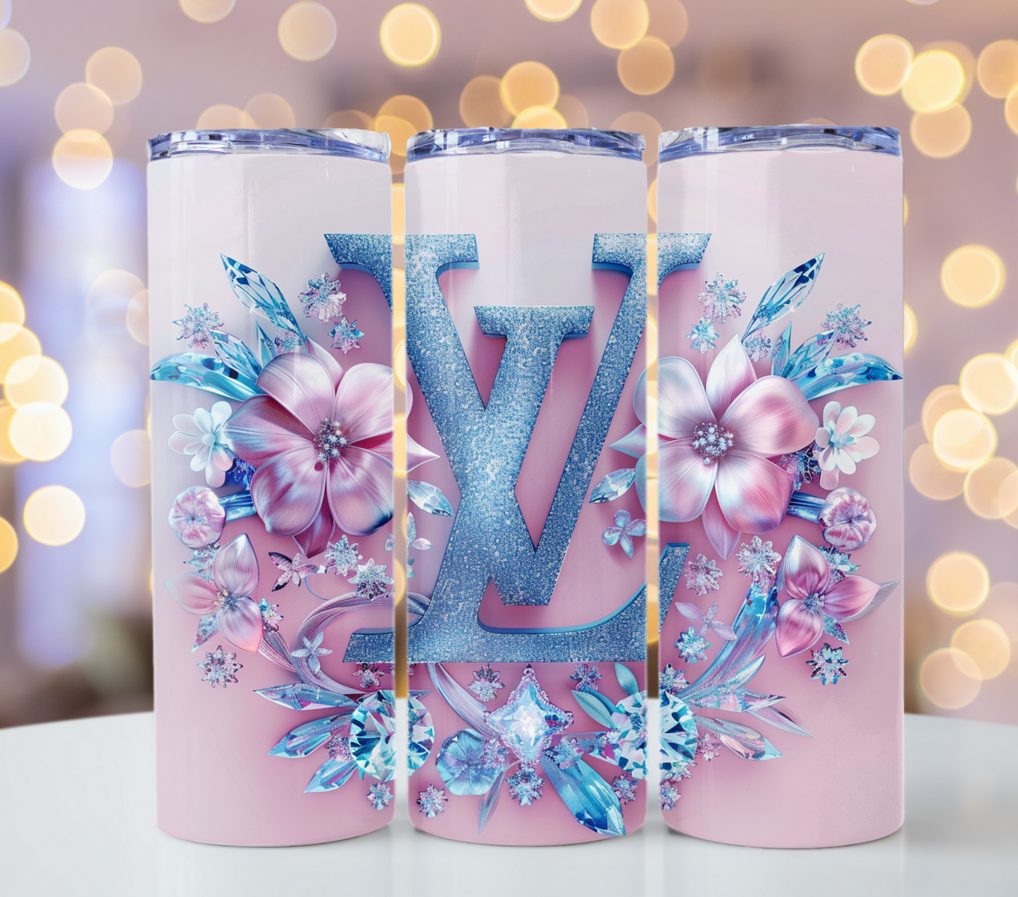 4PNG Bundle Sparkle Flower Gold Logo 20oz Skinny Louis Vuitton Tumbler Wrap Fashion Tumbler Wrap Luxury Tumbler Wrap Glitter Tumbler Wrap