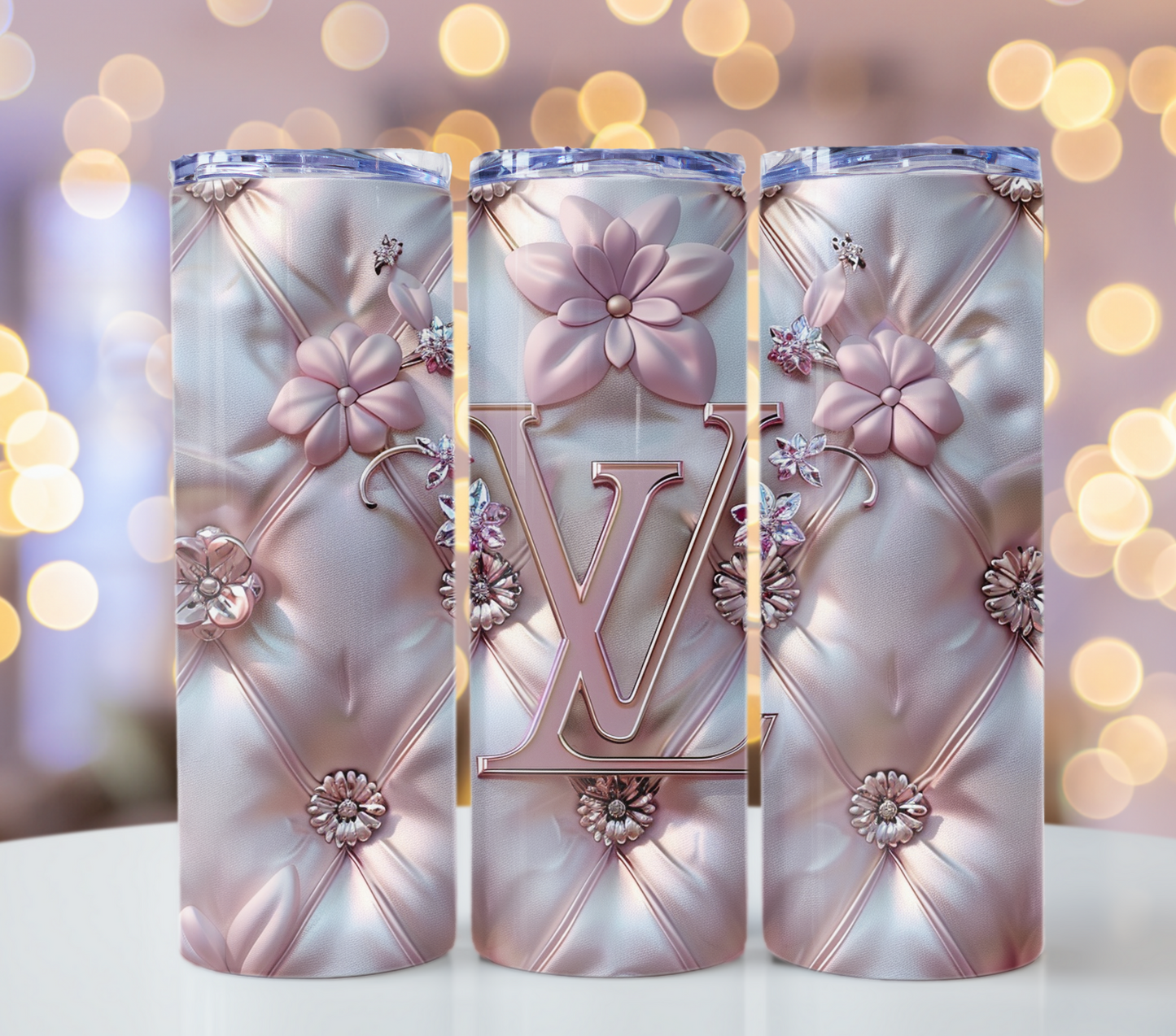 4PNG Bundle Sparkle Flower Gold Logo 20oz Skinny Louis Vuitton Tumbler Wrap Fashion Tumbler Wrap Luxury Tumbler Wrap Glitter Tumbler Wrap