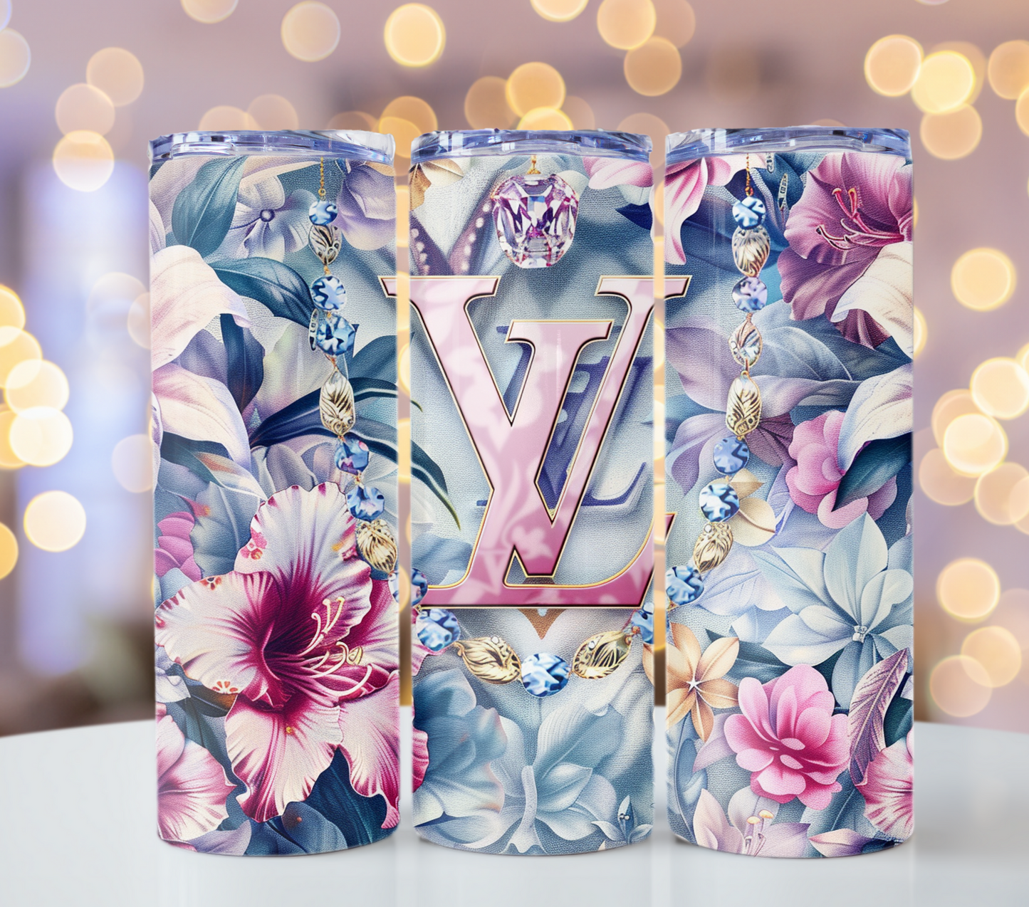 4PNG Bundle Sparkle Flower Gold Logo 20oz Skinny Louis Vuitton Tumbler Wrap Fashion Tumbler Wrap Luxury Tumbler Wrap Glitter Tumbler Wrap