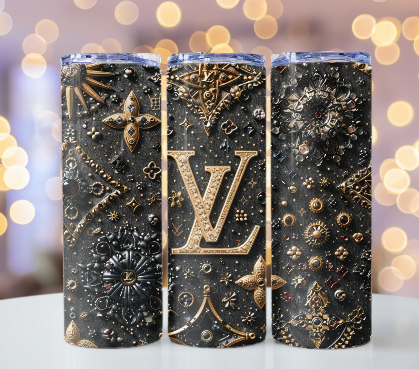 20oz Skinny Louis Vuitton Tumbler Wrap Fashion Tumbler Wrap Luxury Tumbler Wrap Glitter Tumbler Wrap