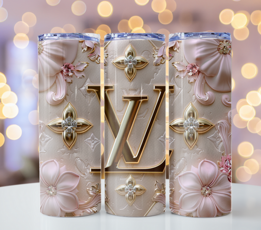 Beige Pink Louis Vuitton Tumbler Wrap Lv Seamless Pattern Louis Vuitton Tumbler Wrap Fashion Tumbler Wrap