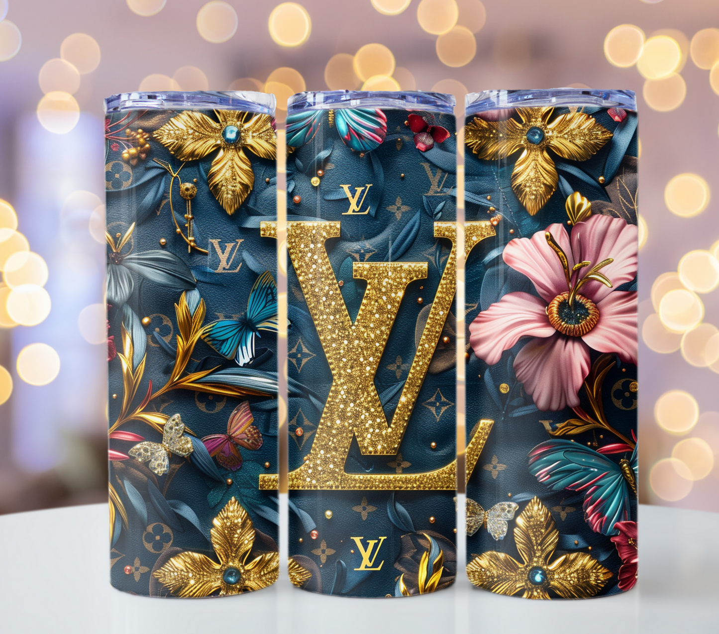 20oz Skinny Louis Vuitton Tumbler Wrap Fashion Tumbler Wrap Luxury Tumbler Wrap Glitter Tumbler Wrap