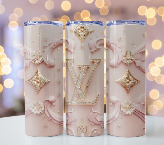 Pink Gold Louis Vuitton Tumbler Wrap Lv Seamless Pattern Louis Vuitton Tumbler Wrap Fashion Tumbler Wrap