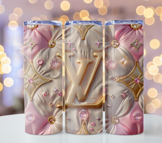 Beige Pink Louis Vuitton Tumbler Wrap Lv Seamless Pattern Louis Vuitton Tumbler Wrap Fashion Tumbler Wrap